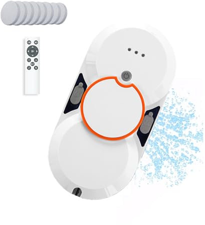 HAZARA Robottino Pulisci Vetri Doppi Getti d'Acqua Automatici, 3 Percorsi di Pulizia Lava E Asciuga Vetri Telecomando, Magnetico Automatico Lava Vetri Magnetico Adatto per Finestre
