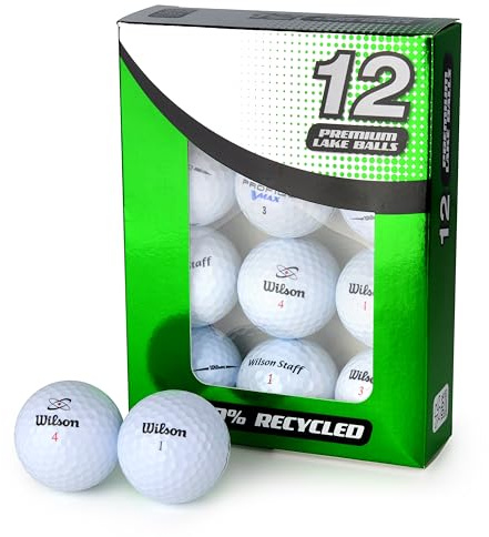 Second Chance Lakeballs Golf - Pelotas de Golf recicladas de Grado A, 12 Unidades, Mezcla para Pelotas de Golf Wilson