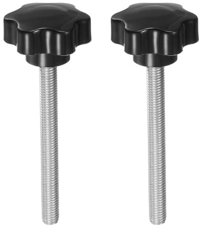 QUARKZMAN 2 Stück Rändelschrauben mit Sterngriff M10 x 100mm x 46mm Sterngriffschraube Kunststoff Knopf Edelstahl 304 Gewindebolzen Klemmschraube Sterngriffmutter Klemmknopf für Maschine
