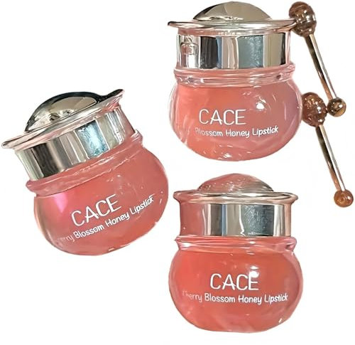 3 Pcs Lip Gloss Honey Pot Lip Balm Set Lip Oil with Stick, Moisturizing and Plump Lip Mask for Repairing Dry Cracked Lips Care