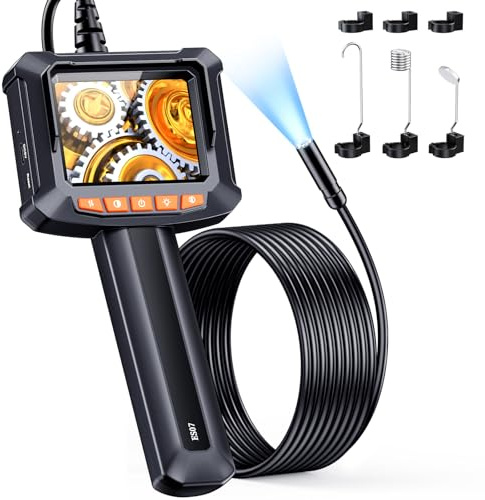 FFXET Endoscope Camera with Light, 2.8 IPS 1080P HD Handheld Borescope, 8 Adjustable LEDs, 16.4ft Semi-Rigid Snake Inspection Camera, IP67 Waterproof, for Automotive,Sewer,HVAC,Men Tools Cool Gadgets