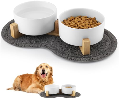 Wozzies 3 in 1 Ciotole per Cani Rialzate, 850ML Ciotola Rialzata per Gatti in Ceramica, Ciotola Gatto Rialzata è Ideale per Cani di Medie Dimensioni, Cane di Grandi Dimensioni e Gatti Adulti