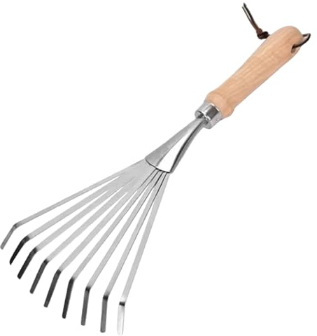 Rastrello da giardino Robusto rastrello a mano piccolo con impugnatura ergonomica, utensili manuali da giardinaggio compatti e portatili per giardinaggio, coltivazione, aiuole da giardino