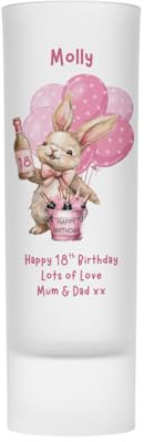 Personalised 21st Birthday Shot Glass for Girls Her, Frosted Glass, Age 21