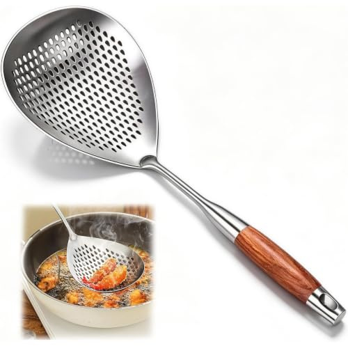 Schiumarola Acciaio 304 Scolapasta Acciaio Inox Ideale per Rimuovere Cibi