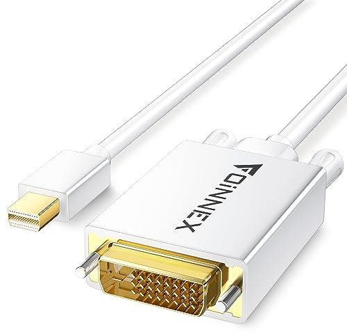 FOINNEX Mini DisplayPort auf DVI Kabel, Thunderbolt zu DVI Microsoft Surface Pro 6 5 4 3 Video Display Konverter, Mini DP to DVI für Mac,MacBook Pro,Air,Surface to Monitor,Projector,TV, 2M/6.6FT
