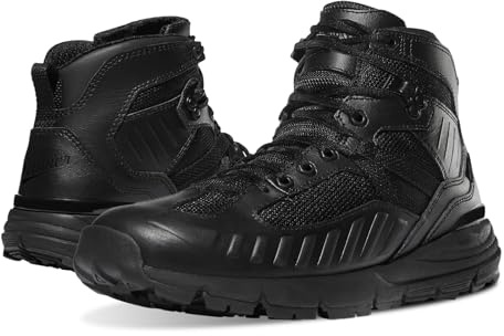 Danner FullBore 4.5” Waterproof Black Tactical Boots for Men - Full-Grain Leather & Mesh, with Shock-Absorbing Midsole & Slip-Resistant Outsole, Black - 12 W