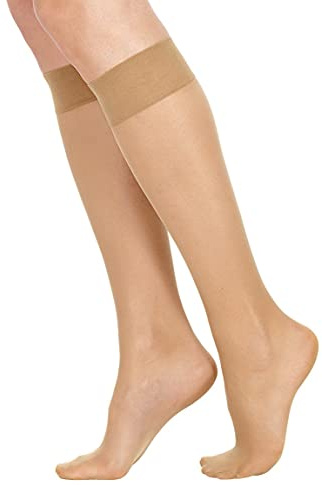 FASHION SOCKS 6 Paia di Gambaletti Donna Velati 20 DEN Effetto Nudo - Gambaletto Colore Carne Taglia Unica