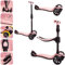 sun baby Roller Scooter Kinder 3 Jahre, LED große 3 Räder, Abnehmbarem Sitz, Kinderroller, Childern's Scooter (Rosa)
