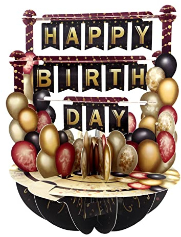Santoro Pirouette, 3D-Pop-Up-Grußkarte – Geburtstagsballons – Geschenk Für Männer, Frauen, Kinder, Ehefrau, Mutter, Tochter, Familie, Freunde, Mädchen | Ballon-Geburtstagskarte