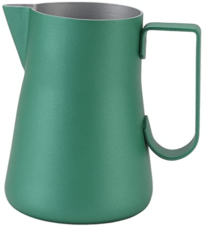 Jarra para Espumar Leche, Jarra de Café Expreso de Acero Inoxidable, Jarra de Leche Café con Leche Verde Capuchino Arte Latte Jarras de Vapor Barista(350ml)