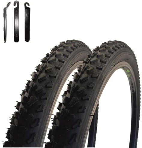 2 x VEE Rubber V157 26 Fahrradreifen Schwarz 50-559 (26 x 1.95) inkl. Reifenheber