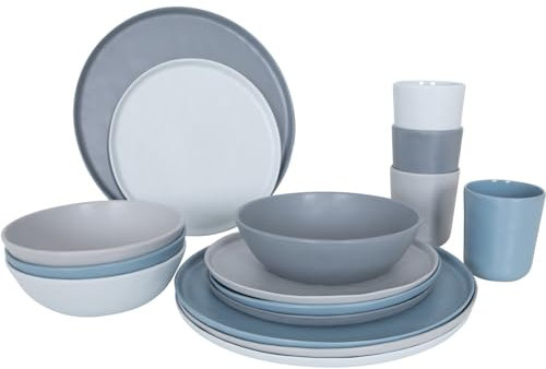 Bo-Camp Melamin Geschirr Set Molvadite Camping Essgeschirr Reise Picknick Teller
