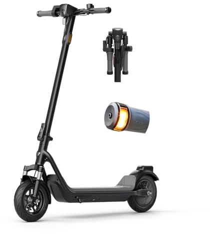 NIU Electric Scooter Adults - 100F E Scooter w/Suspension, Add. Foldable Handlebar and Turn Signals, 600W Peak Power, 18 Miles Max Range, 17.4 MPH, Lightweight Escooter for Commute