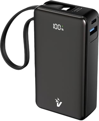 Batería Externa VulTech VPB-LP10 10000 mAh PD 35 W, Type-C, Pantalla LCD con Porcentaje de Carga, Samsung Xiaomi, OPPO, Huawei, iPhone 16 15 14 13 12
