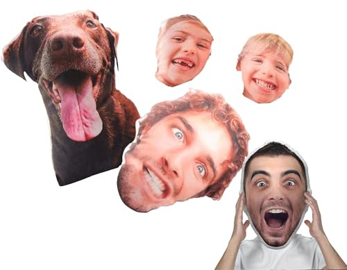 Larilotte Personalisiertes Fotokissen Menschliche Form – Kopfkissen mit Gesicht, Kissenpuppe individuell, Kissen mit eigenem Foto – Lustiges Geschenk für Freund zum Geburtstag