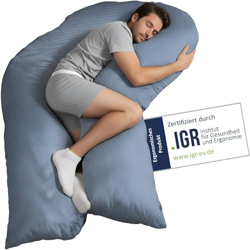 Traumreiter Seitenschläferkissen Visco XXL PRO, ergonomisches Full Body Builder Männer Schlafkissen, orthopädisches Nackenkissen, Seitenschläfer Kissen Memory Foam Lagerungskissen Ergonomie geprüft