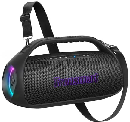 Tronsmart Bang 2 Altoparlante Bluetooth potente 90W, batteria 26H, grande altoparlante autoamplificato HiFi portatile, IPX6, EQ, altoparlante con corno e luci RGB, per campeggio, spiaggia o campagna