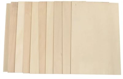 Lastre di legno grezzo 5/10 pezzi di compensato tiglio fai da te for pirografia, legno non rifiniti, materiale for artigianato for modelli aerei, navi e case(20-30CM_0.15CM)