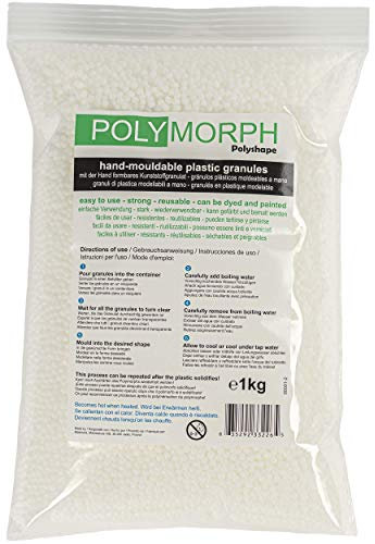 Polyshape Polymorph - formbare Plastikgranulate für Selbermachen, Zahnprothesen, Spezialeffekte - 1kg Beutel