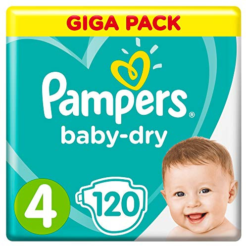 Pampers Baby-Dry, Größe 4, 8-16 kg, Mega Plus Pack, 120 Stück