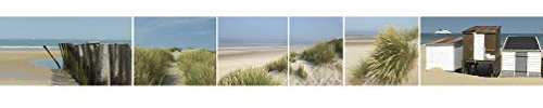 Décoration adhésive Bordüre selbstklebend 15 x 300 cm – Bordüre aus Meer, Beige, Blau.