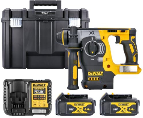 DeWalt DCH273N 18V Brushless SDS+ Rotary Hammer Drill with 2 x 4.0Ah Batteries & Charger in Case (Without Inlay)