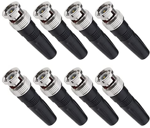 Create idea 8Pcs BNC Connettore maschio di ricambio BNC maschio adattatore di saldatura accessori per CCTV Sistema di sicurezza domestica Camera Audio in gomma