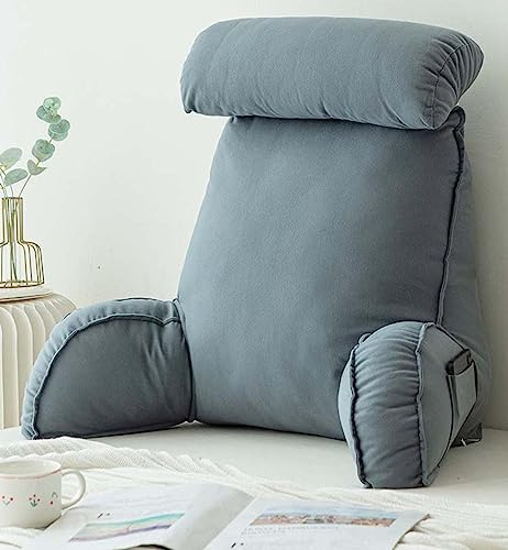 Kongdson Leserücklehne mit Nackenkissen, Arme Lendenwirbelstütze Kissen, Abnehmbares Waschbares Bettruhekissen, Sofa Weiches Kissen zum Lesen Fernsehen