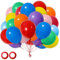 OHugs Party Balloons Pack - 50 Pcs 10 Inch Assorted Colors Rainbow Balloons, Strong Multi Colored Balloon of Thick Latex for Kids Birthday Party Celebration, Baby Shower Decorations, School Fun