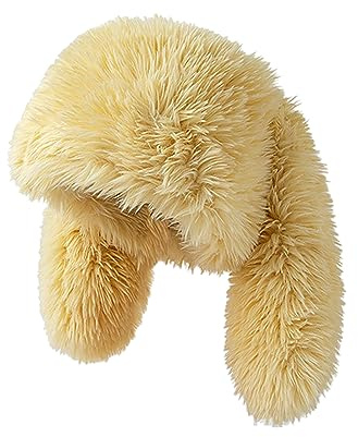 Furry Beanie Bunny Ears Hat Fluffy Warm Hat Plush Slouchy Beanies for Indoor and Outdoor