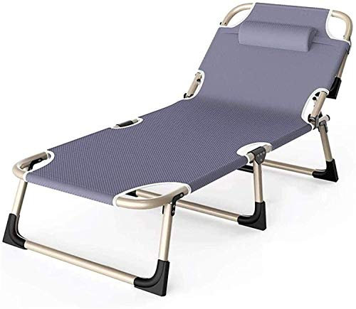 Generisch Klappstühle, Liege-Lounge-Sessel, Verstellbarer Liegestuhl, Gartenstuhl, Strandstuhl, Liegestuhl, tragbarer Liegestuhl, Balkon, Sonnenliege, (blau) (grau) hoffnungsvoll