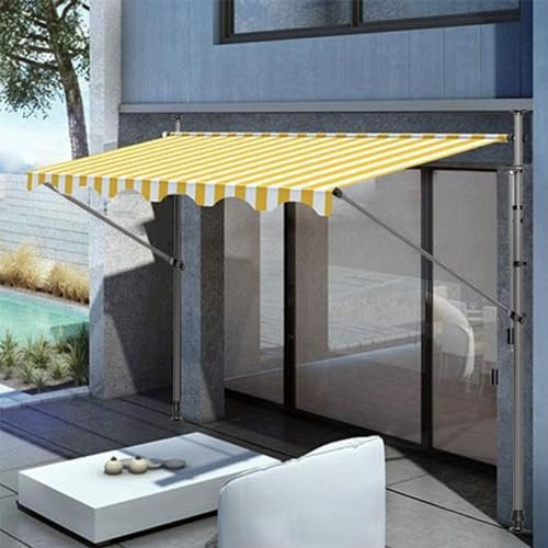 JJENXYYDS Balkonmarkise Klemmmarkise mit Handkurbel Balkon UV-Beständig Markise Wandmontage Balkon mit Manueller Handkurbel für Terrasse Balkon,350cm