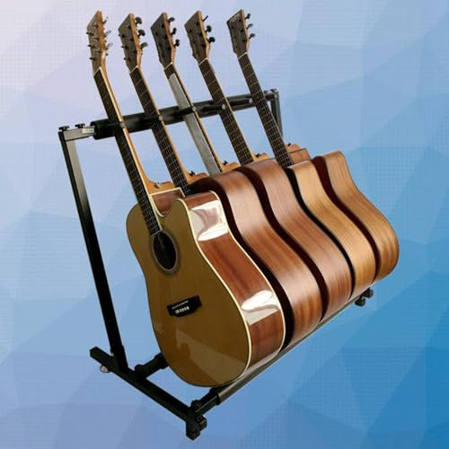 FUIERI Multi-Layer-Gitarrenständer, Universell Passend Multistand Guitar Stand mit Mehreren Halterungen, Gitarrenhalter Gitarrenstand,Schwarz