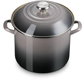Le Creuset Traditioneller Suppentopf aus Emaille auf Stahl, 10 l, Auster mit Edelstahlknauf