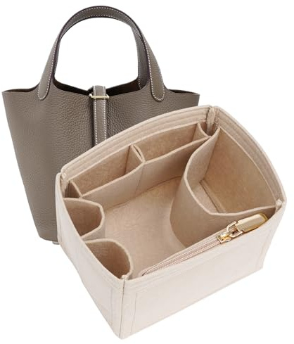 DOIAPUOS Picotin Lot de 18 inserts de rangement en feutre pour sac à main fourre-tout et sacs de style Longchamp (beige, taille PC18)