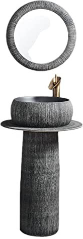 Retro industriell stil keramiskt fristående handfat med slitstarkt och lätt att rengöra stående handfat (set med 2 stycken) (set med 4 stycken)