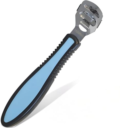 YNR Callus Remover for Feet - Foot File Corn & Callus Remover, Pedicure Tool Includes 10 Replacement Heads, Heel Scrubber & Scraper, Corn Remover for Feet | (Black & Blue)