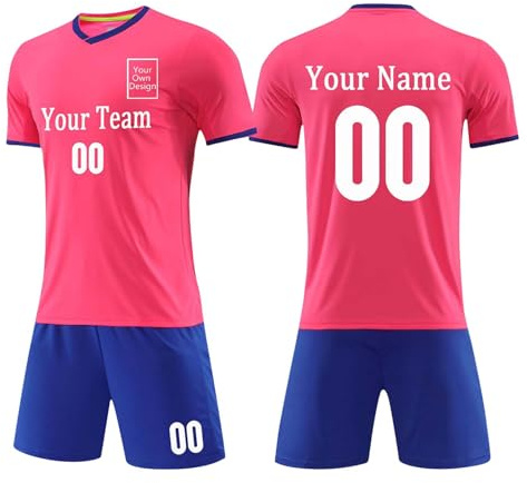 Ensemble de Maillot Personnalisé avec Nom, Numéro et Logo, Maillot de Foot Homme et Enfant Personnalisé, Maillot Basket Personnalisable, Tee Shirt Personnalisable