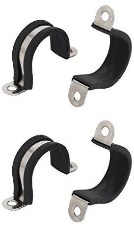 sourcing map 4Stk 25mm Dmr. Gummi Gefüttert U Form 304 Edelstahl Kabelklemme Rohrclip DE de
