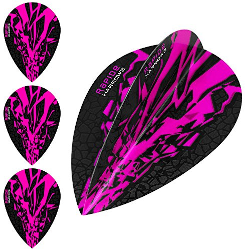 Harrows Rapide X Dart Flights - 100 Micron - Pear - 1 Set (3) (Pink)