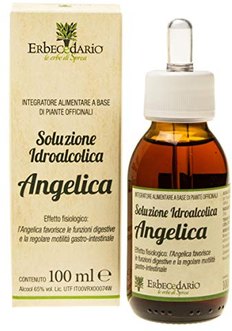 Erbecedario Tintura Madre Angelica Soluzione Idroalcolica in Gocce, Migliora i Processi Digestivi, Tensioni Addominali, Contro Gonfiore Pancia, per Difficoltà Digestive e Gas 1 Flacone 100 ml