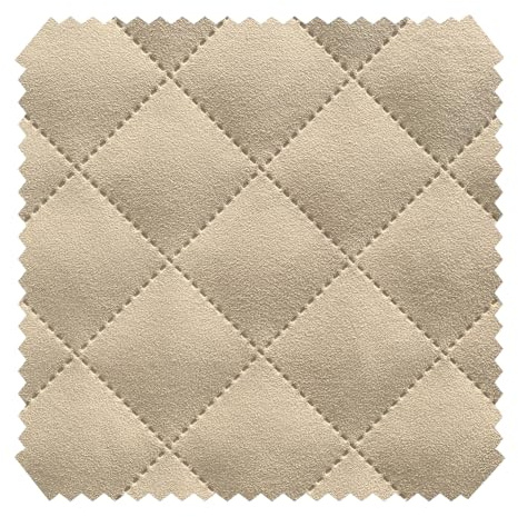 novely® ALPEN Gesteppter Velours in Wildleder-Optik, 3-lagig kaschiert Polsterstoff, Volumen Möbelstoff mit Rauten-Muster in 5x5cm, Pflegeleichte Meterware 1lfm | Farbe: 41 Beige