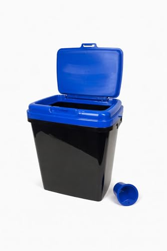 HH Home Hut Pet Food Storage Container 30L Dog Cat Animal Bin Dry Feed Seed With food scoop and air tight seal - Blue
