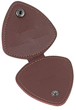 Musiin Gitarrenplektrumhalter, braunes Leder, Plektrum-Organizer, Geschenk für Gitarrenspieler