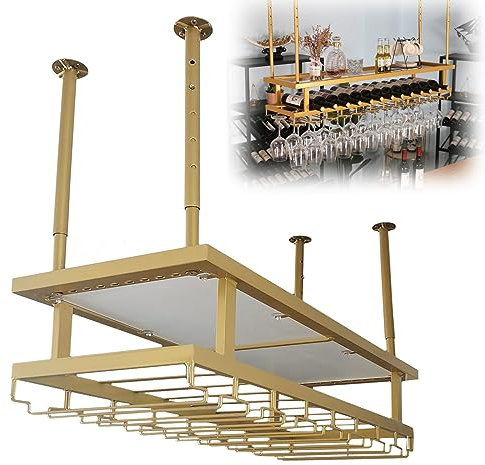 SAGIDAR Weinglas-Halter Für Stielgläser, Weinglas Abtropfgestell, Regal Weinglas Aufbewahrung, Einstellbares Design, Glatte Oberfläche, Einfacher Zugang, Gläserhalterung Für Bar Pub Küche Schrank