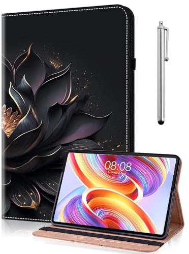 TUOLISG Hülle für Samsaung Galaxy Tab A6 10.1 2016, Slim PU Leder Case Etui kompatibel für Galaxy Tab A6 10.1 Zoll T580/ T585 Schutzhülle mit Holder Stand -Lila Lotus