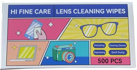 Toallitas de limpieza de lentes prehumedecidas, toallitas para gafas envueltas individualmente, para gafas, gafas de sol, lentes de cámara, sin rayas (500 unidades)