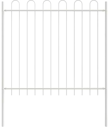 vidaXL Trädgårdsstängsel 2 pcs Vit 3,4 x 1,2 m Pulverlackerad stål, Trädgård och terrass, hållbar utomhusavskiljare, rektangulär stängselpanel, avdelare för patio, vågskärmdesign