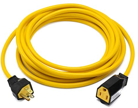 HDIUK North american USA Mains extension lead 3 wire with ground NEMA (10 Metre, Yellow)